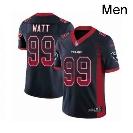 Men Nike Houston Texans 99 JJ Watt Limited Navy Blue Rush Drift Fashion NFL Jersey